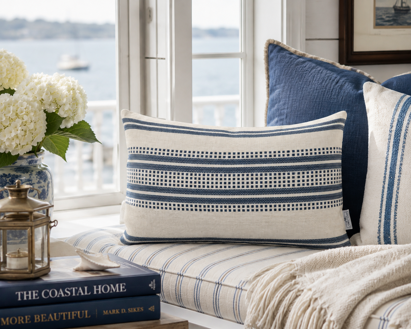 The Nantucket Stripe Lumbar Pillow Cover