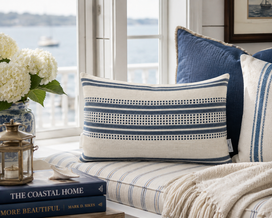 The Nantucket Stripe Lumbar Pillow Cover