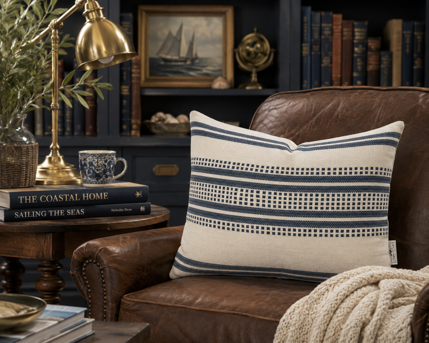 The Nantucket Stripe Lumbar Pillow Cover