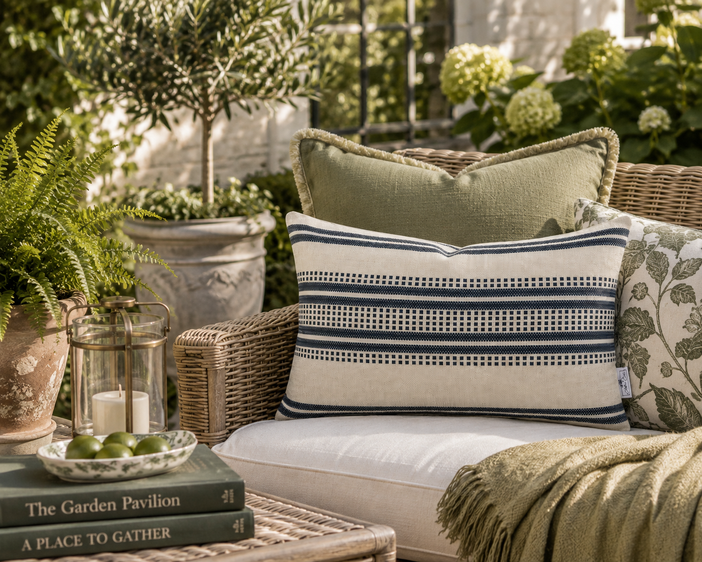 The Nantucket Stripe Lumbar Pillow Cover