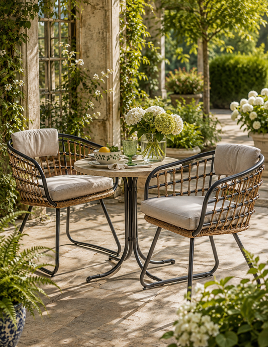 The Valentina Woven Garden Dining Chairs — Set of 2