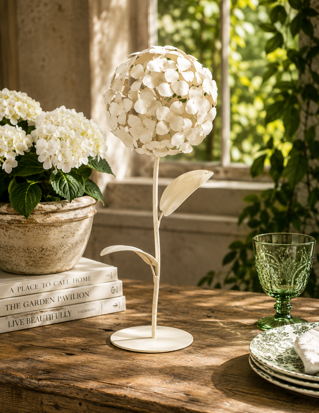 The Ivory Hydrangea Sculptural Stem