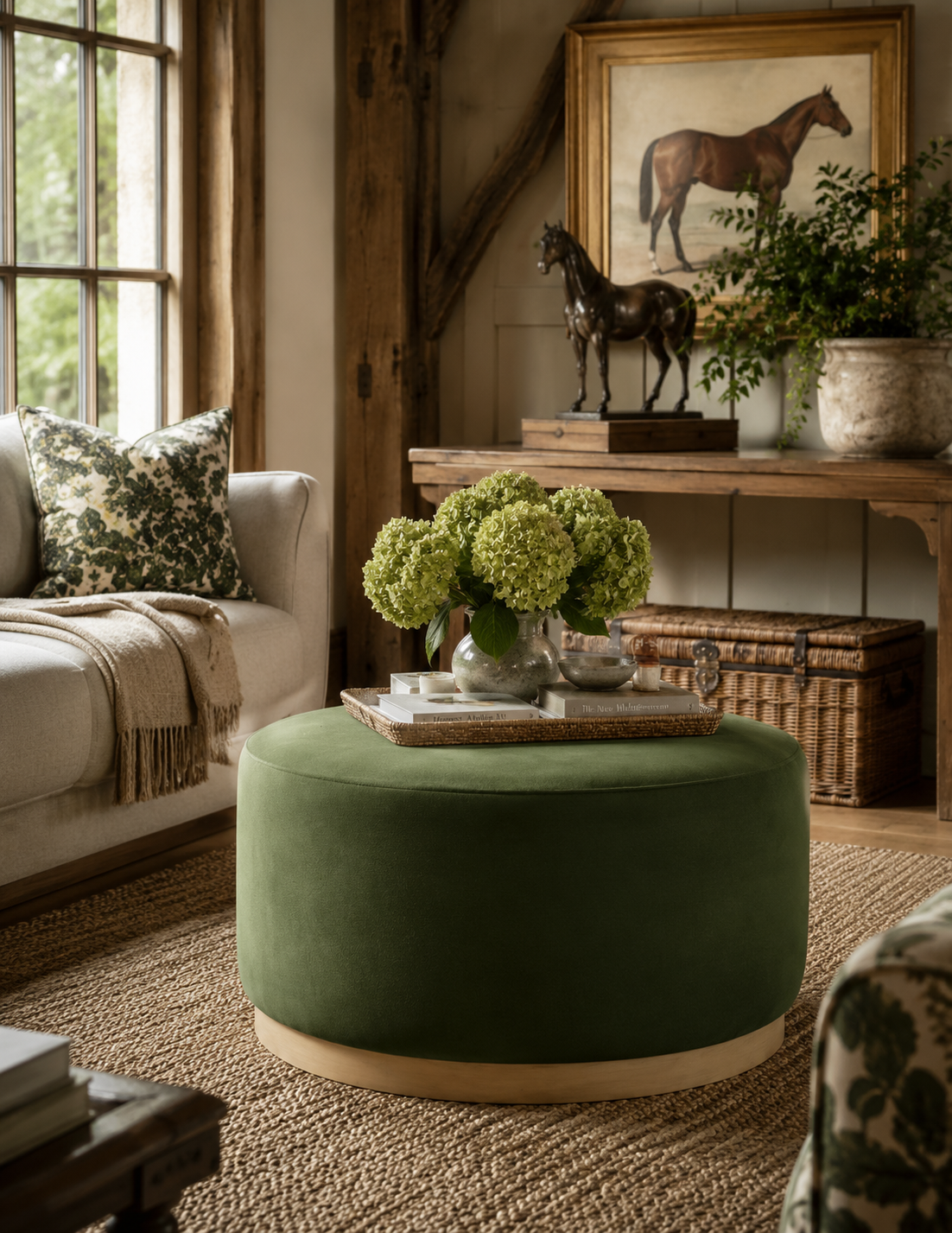 The Tilden Garden Velvet Round Ottoman