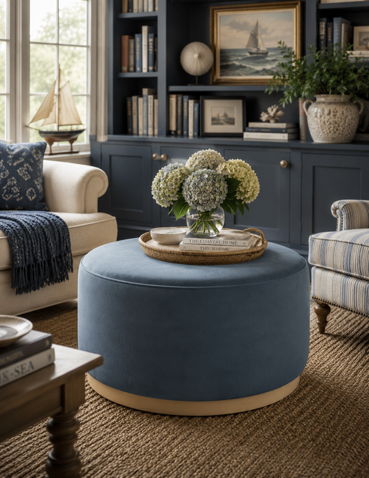 The Tilden Garden Velvet Round Ottoman