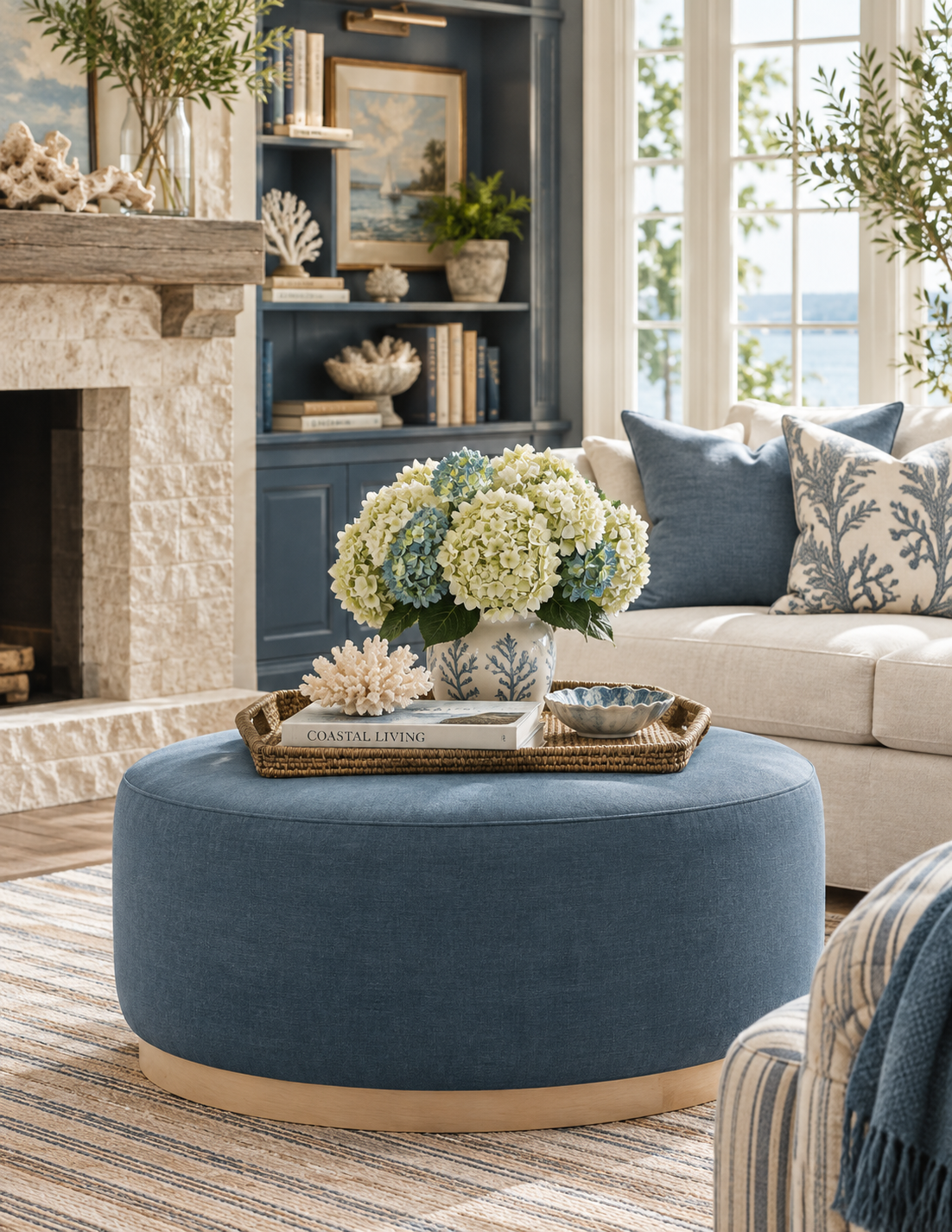 The Tilden Garden Velvet Round Ottoman