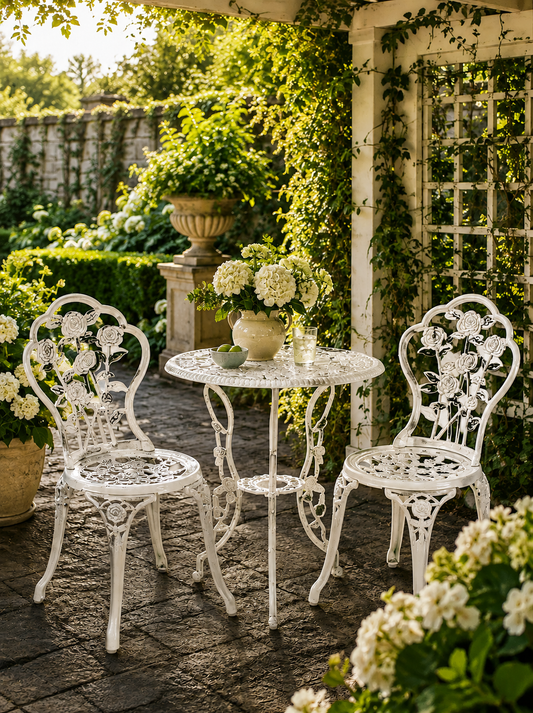 The Rosamund Cast Aluminum Garden Bistro Set