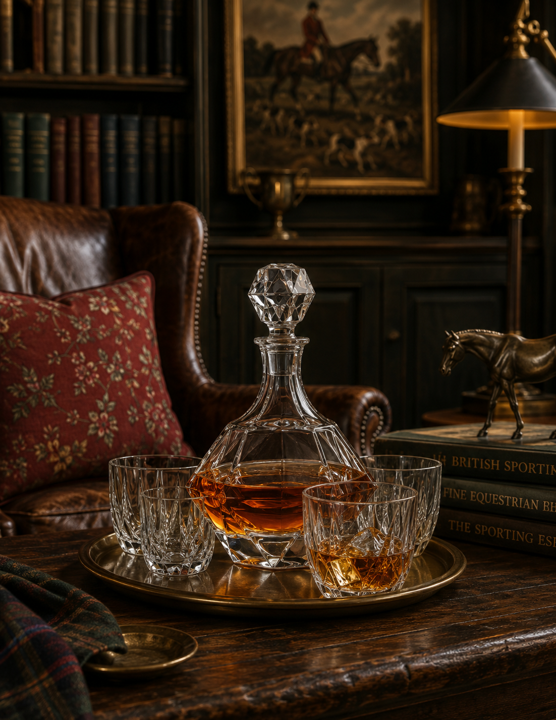 The Windsor Crystal Decanter & Whiskey Service Set