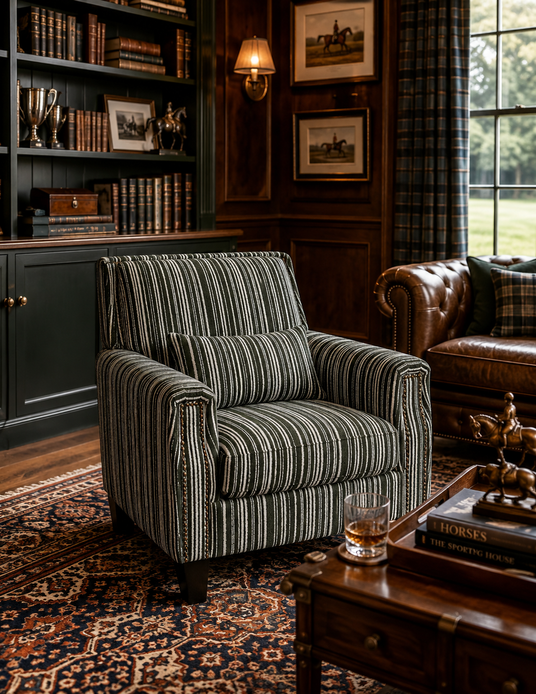 The Ashbourne Heritage Stripe Accent Chair