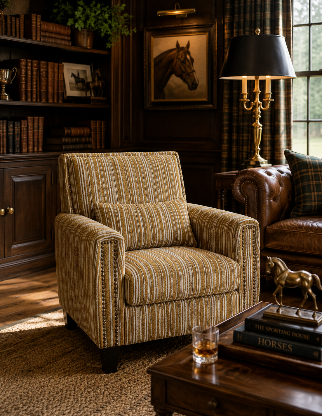 The Ashbourne Heritage Stripe Accent Chair