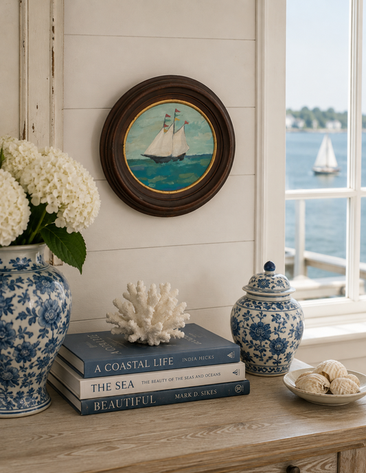 Dana Gibson Vintage Sailboat Wall Platter