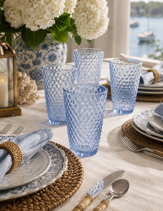 The Harbor House Diamond Cut Acrylic Tumbler Set — Set of 4