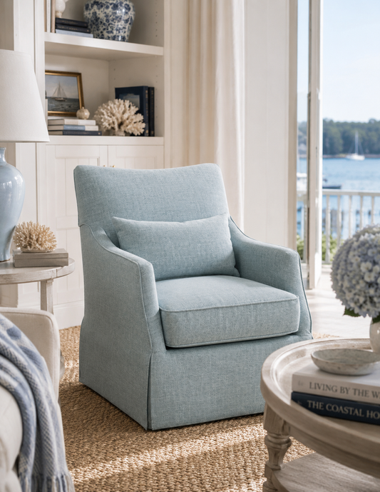 The London Skirted Swivel Chair