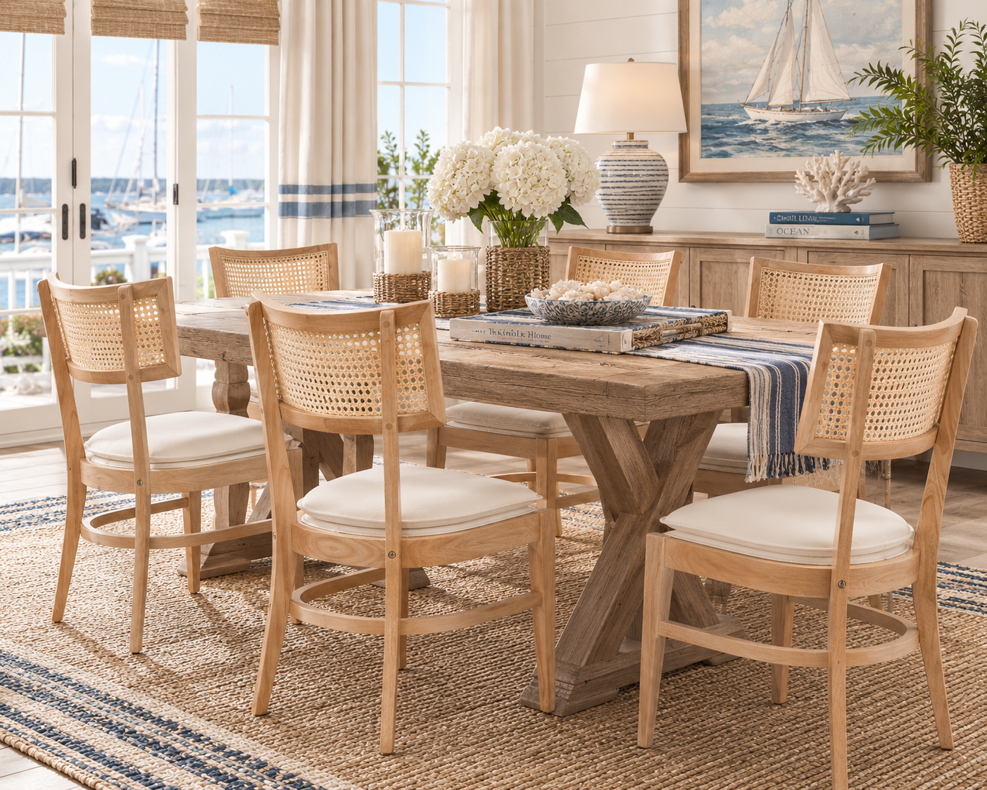 Ashford Cane Back Dining Chair with Cushioned Seat