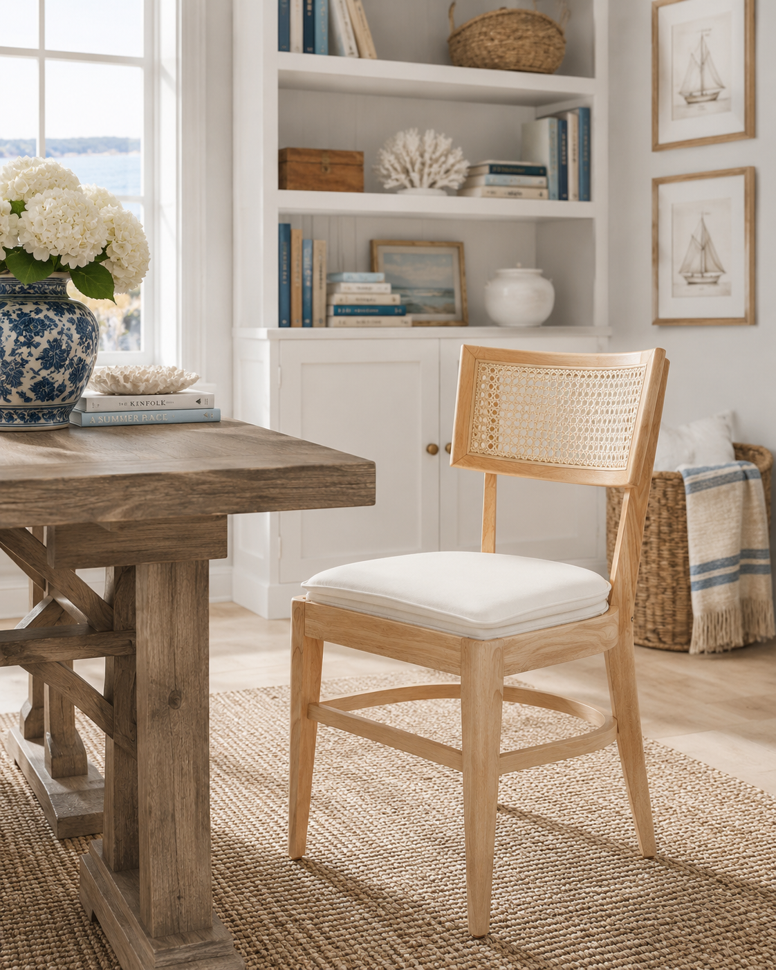 Ashford Cane Back Dining Chair with Cushioned Seat
