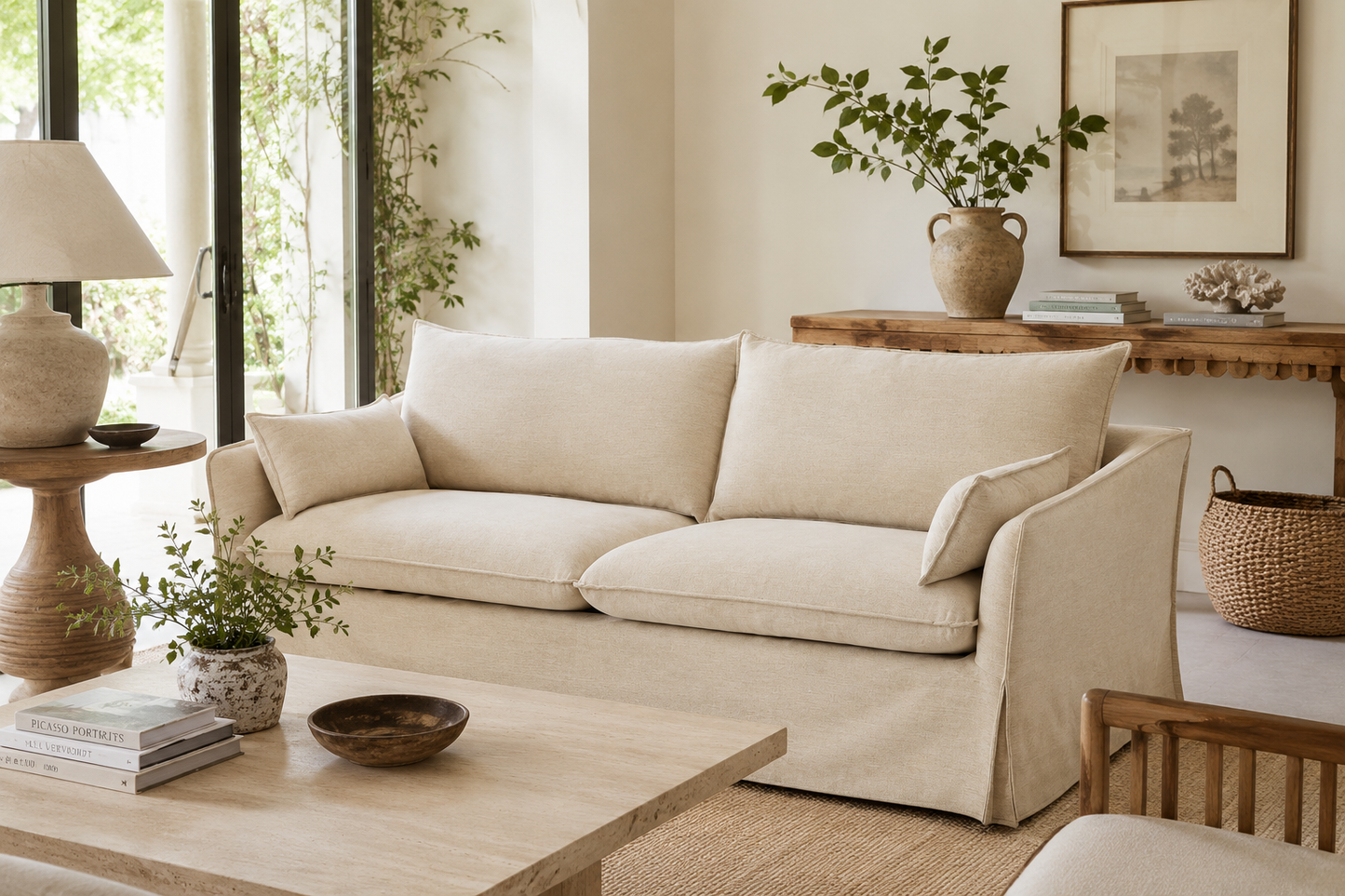 Ashbourne Slipcovered Linen Sofa