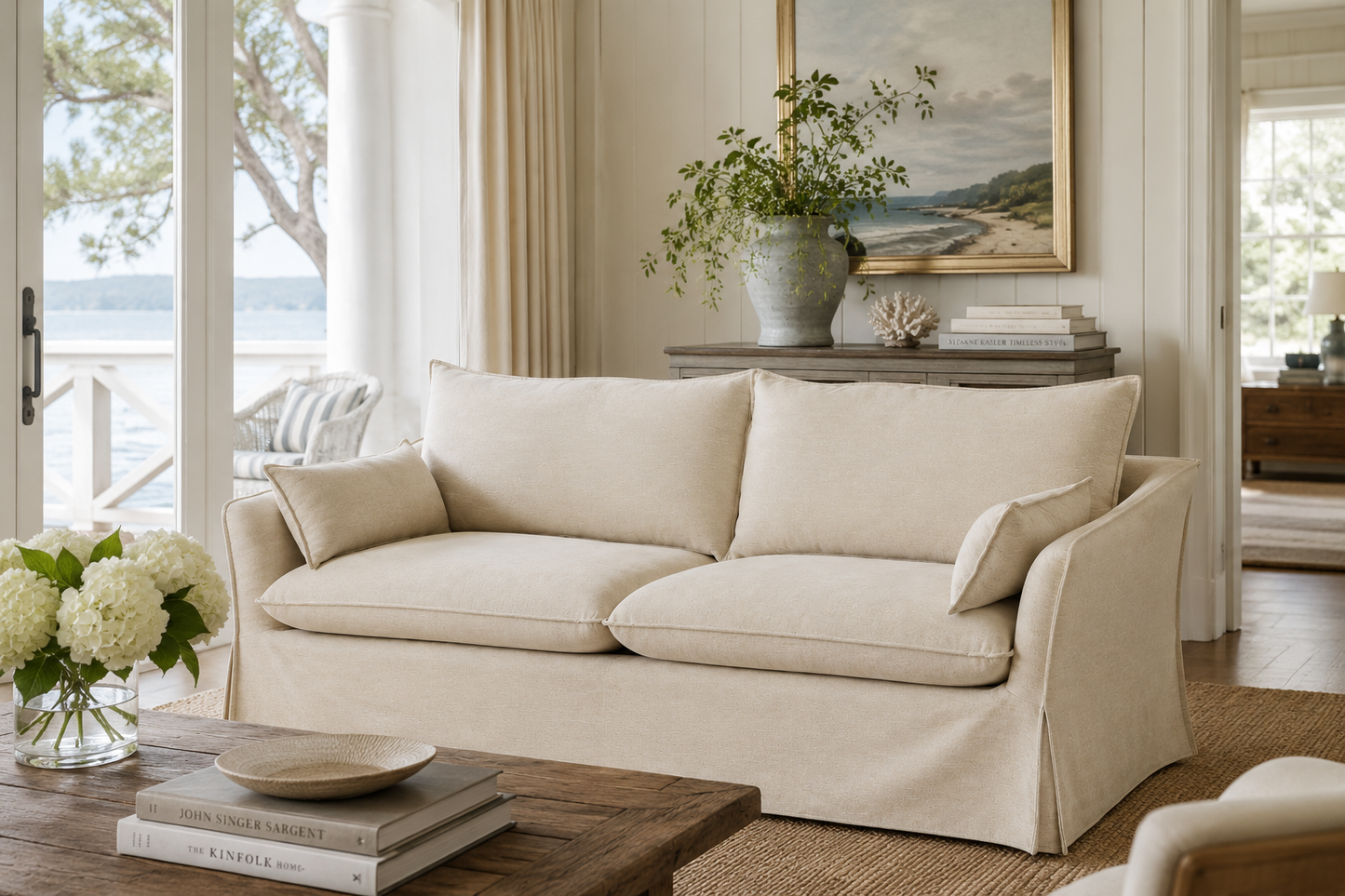 Ashbourne Slipcovered Linen Sofa