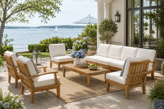 Seabrook 8-Piece Outdoor Teak Sectional Set