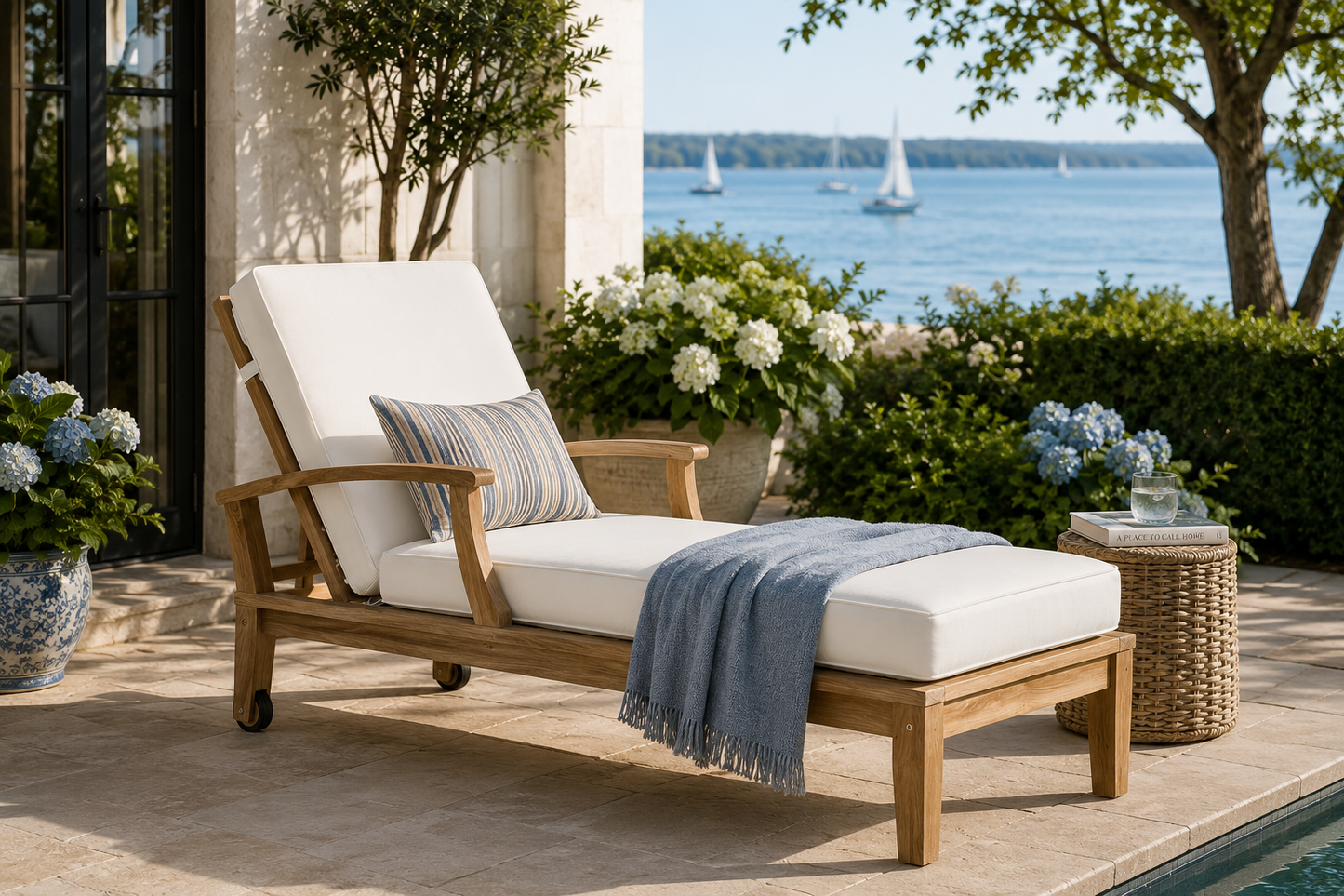 Seabrook Outdoor Teak Chaise Lounge
