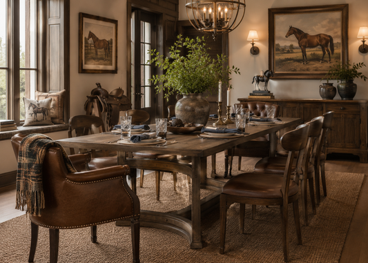 Parfield Weathered Oak Pedestal Dining Table