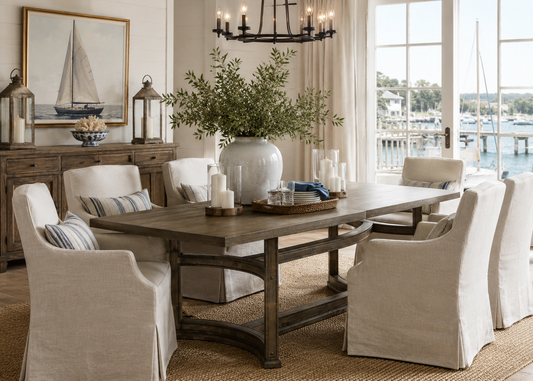 Parfield Weathered Oak Pedestal Dining Table