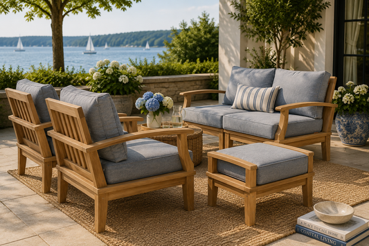 Seabrook Outdoor Patio Teak 4-Piece Lounge Set