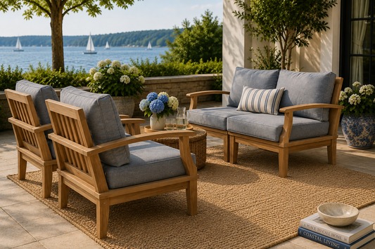 Seabrook Outdoor Patio Teak 4-Piece Lounge Set