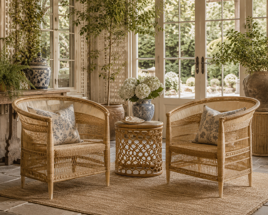 Handwoven Malawi Cane Lounge Chair