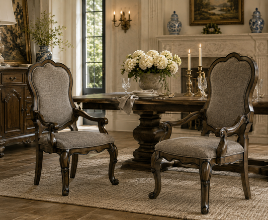 The Ashbourne Manor Upholstered Dining Armchairs (Set of 2)