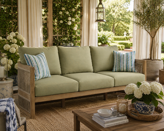 Harbor Point Eucalyptus Rope Outdoor Sofa with Performance Cushions