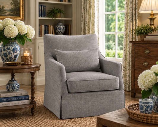 The London Skirted Swivel Chair