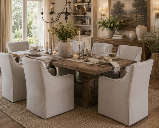 Ashford Skirted Upholstered Dining Armchair