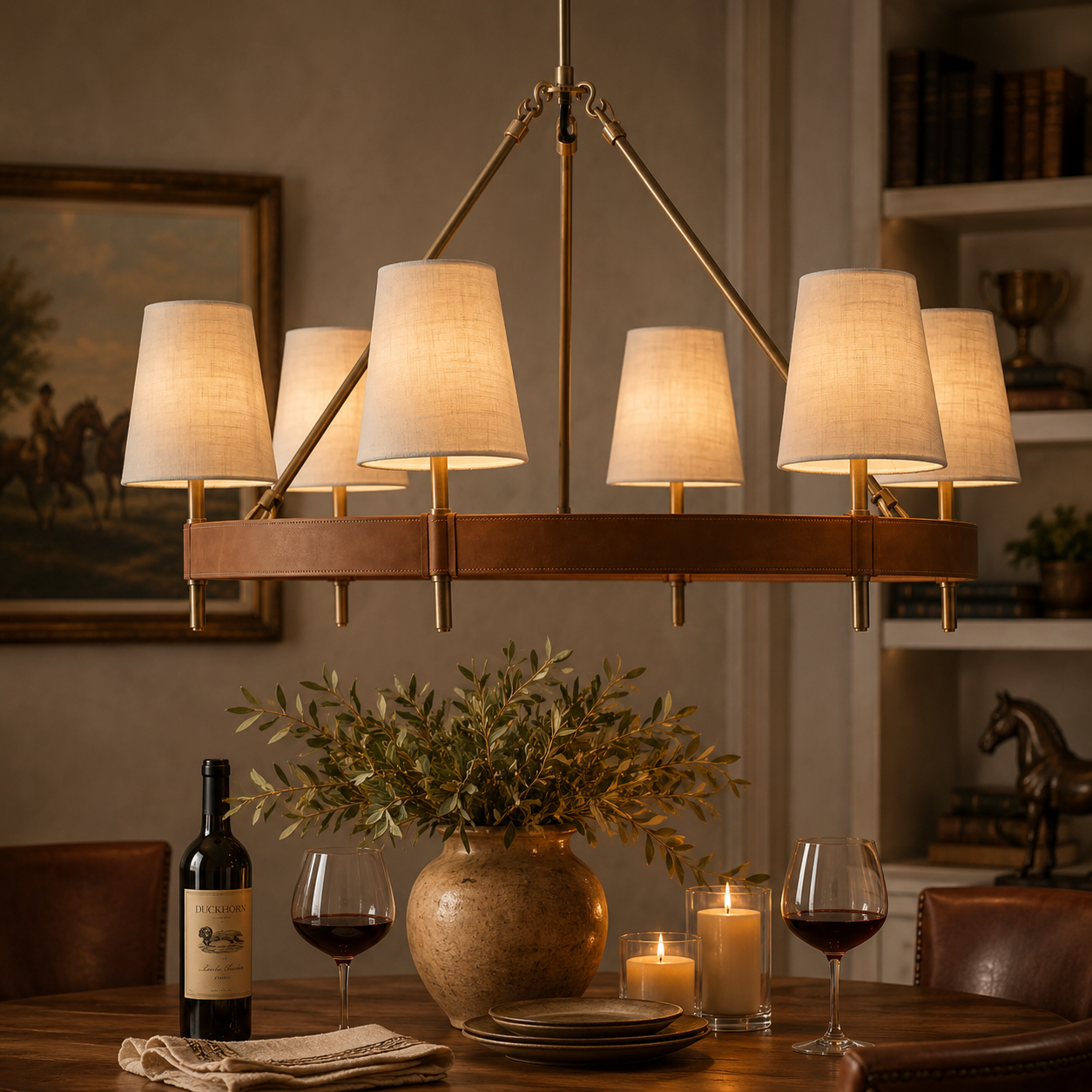 The Hastings Leather Chandelier