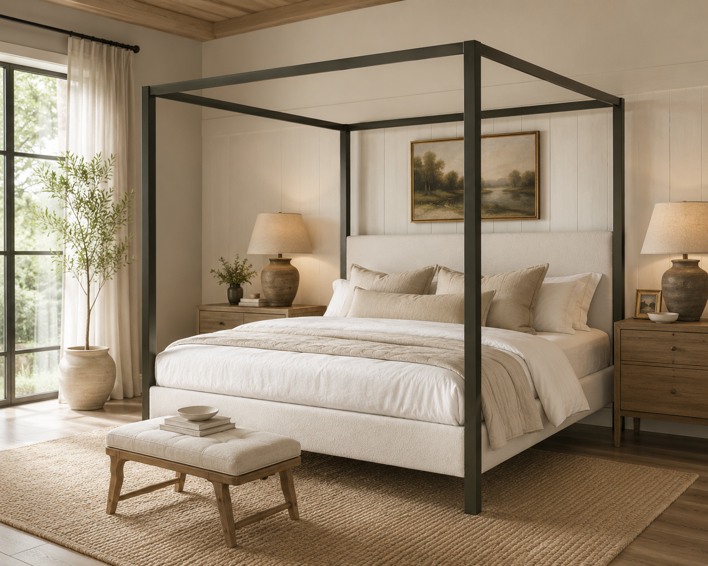 The Ashbourne Upholstered Canopy Bed