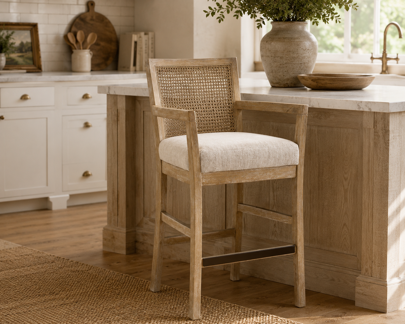 Ashbourne Cane Back Counter Stool