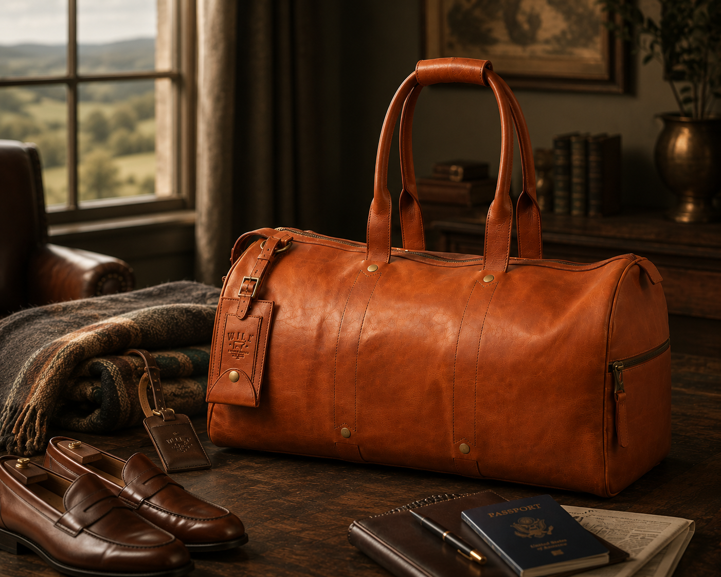 The Ashbourne Italian Leather Expedition Duffle Bag