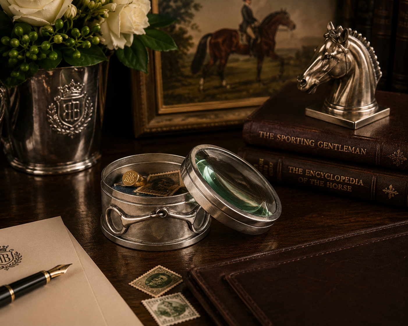 Ashford Equestrian Bit Magnifying Glass Keepsake Box