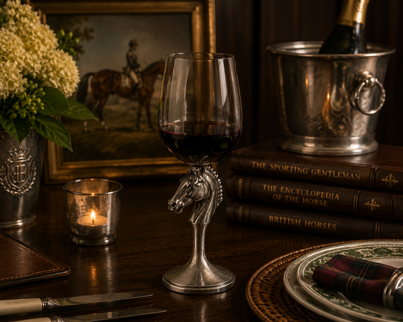 Ashbourne Thoroughbred Pewter Stemmed Wine Glass
