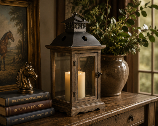 Ashcombe Estate Wooden Hurricane Lantern