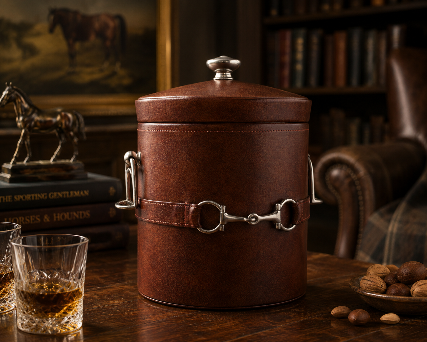 Ashbourne Equestrian Horse Bit Vegan Leather Ice Bucket