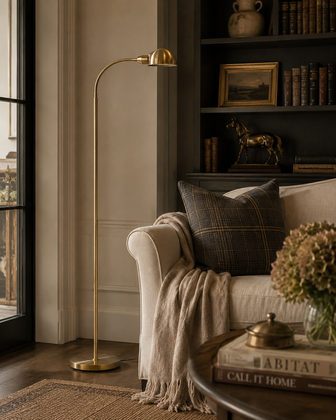 Regent Apothecary Floor Lamp | Adjustable Reading Floor Lamp | Coastal Library Collection | Bay & Bridle