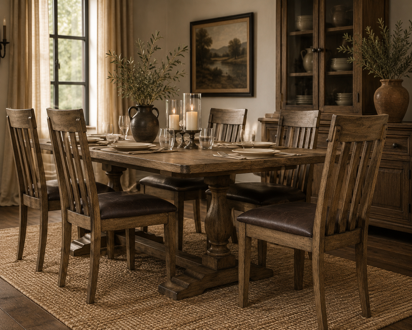 The Ashbourne Heritage Leather Dining Chairs (Set of 2)