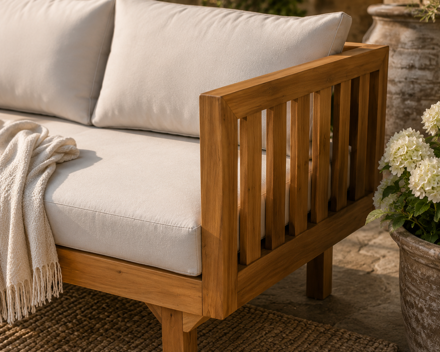The Hawthorne Outdoor Acacia Daybed