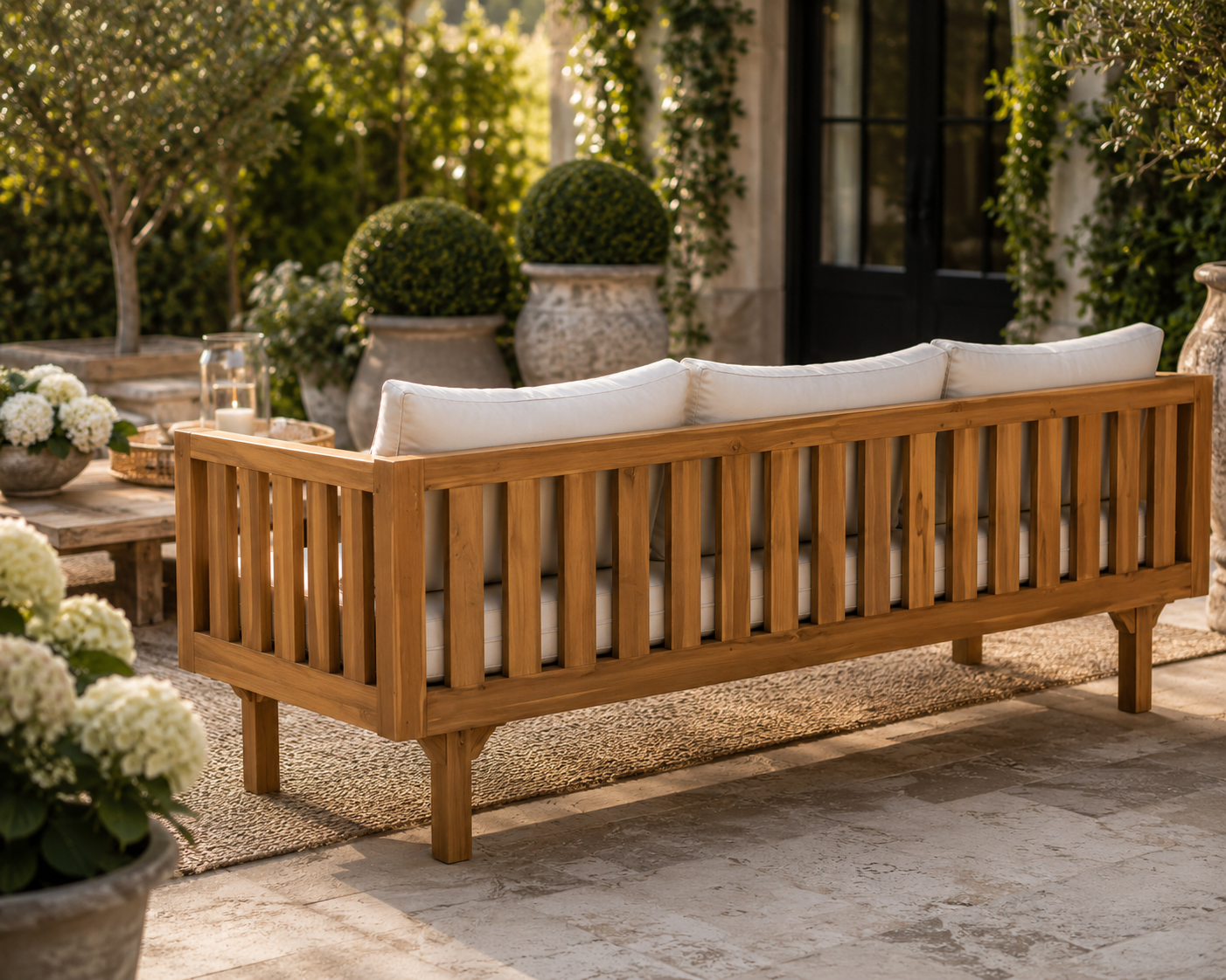 The Hawthorne Outdoor Acacia Daybed