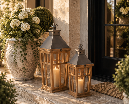 The Wycliffe Wood & Iron Estate Lanterns | Set of 2