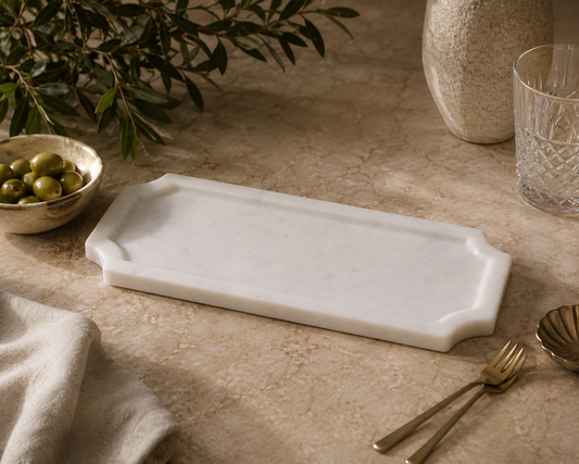 The Ashby White Marble Serving Board