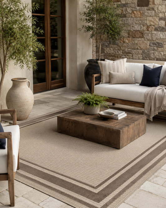 The Sutton Bordered Performance Indoor/Outdoor Area Rug