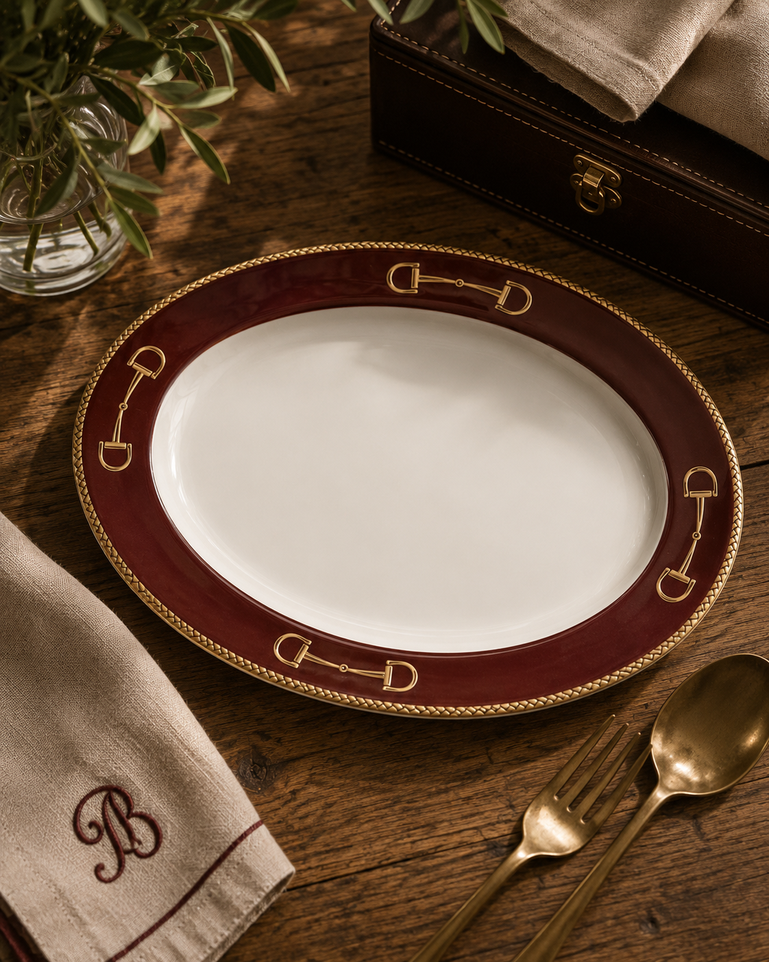The Cheval Chestnut Horse Bit Serving Platter