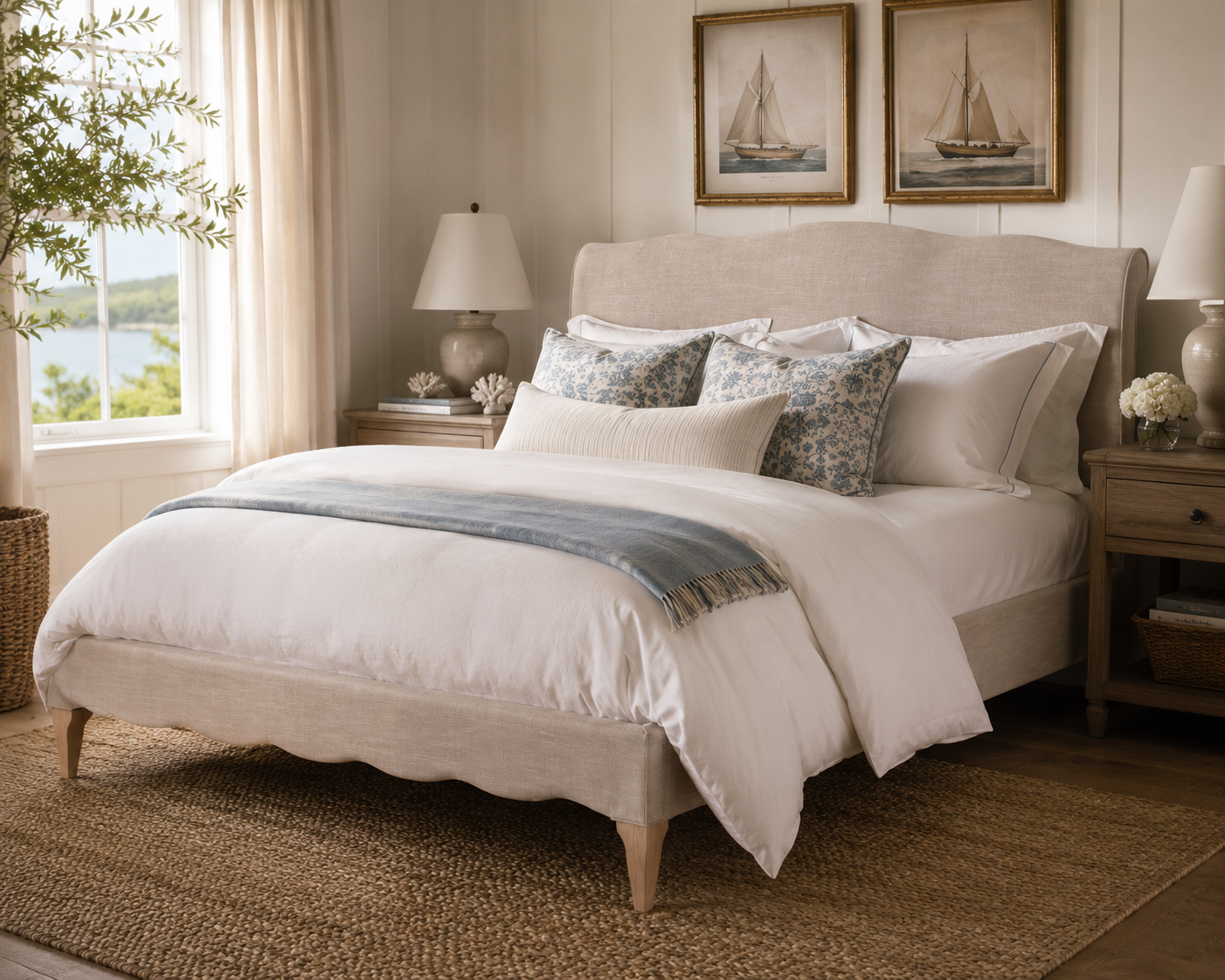 The Beaumont Linen Upholstered Bed