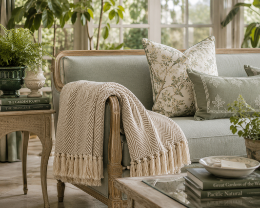 The Willowbrook Chevron Cotton Throw Blanket