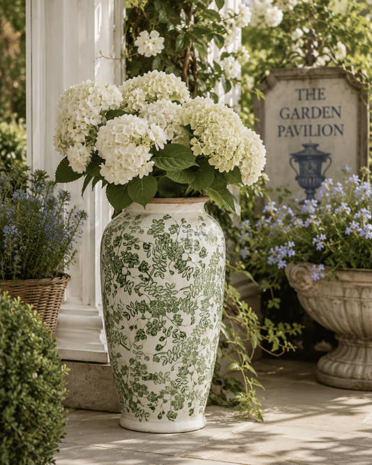 The Rose Arbor Botanical Ceramic Floor Vase